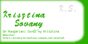 krisztina sovany business card